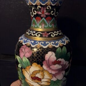 Elegant Floral Cloisonné Vase